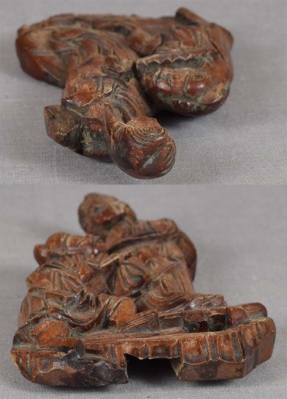 19c Chinese architectural panel COURT LADY male attendant - 4