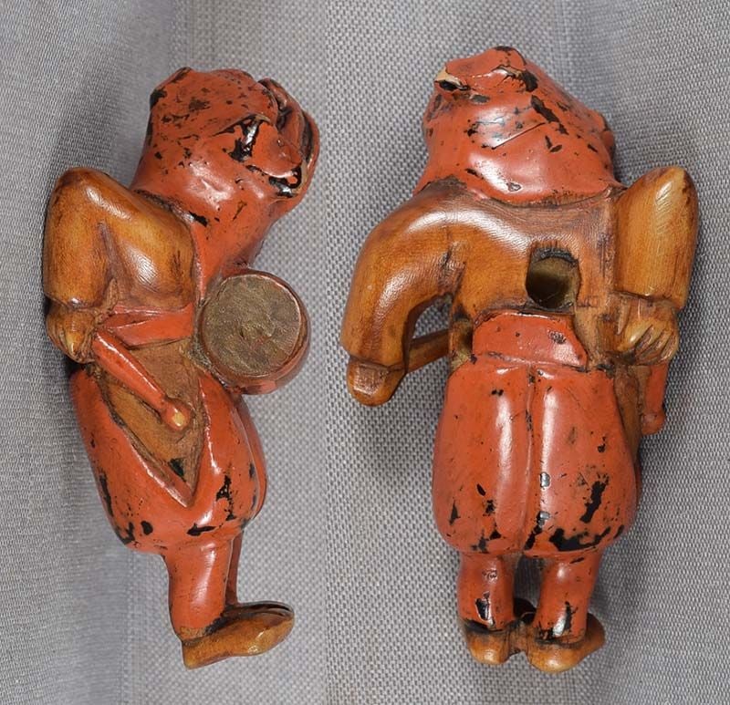19c Negoro netsuke SHISHIMAI DRUMMER - 2