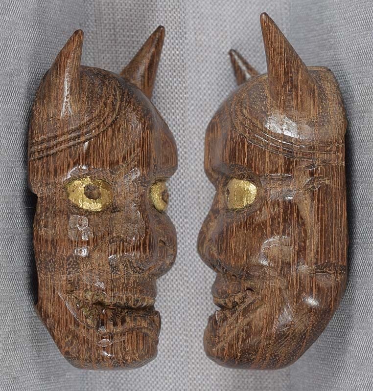 19c Japanese MASK OBIDOME / NETSUKE Demon Hannya - 2
