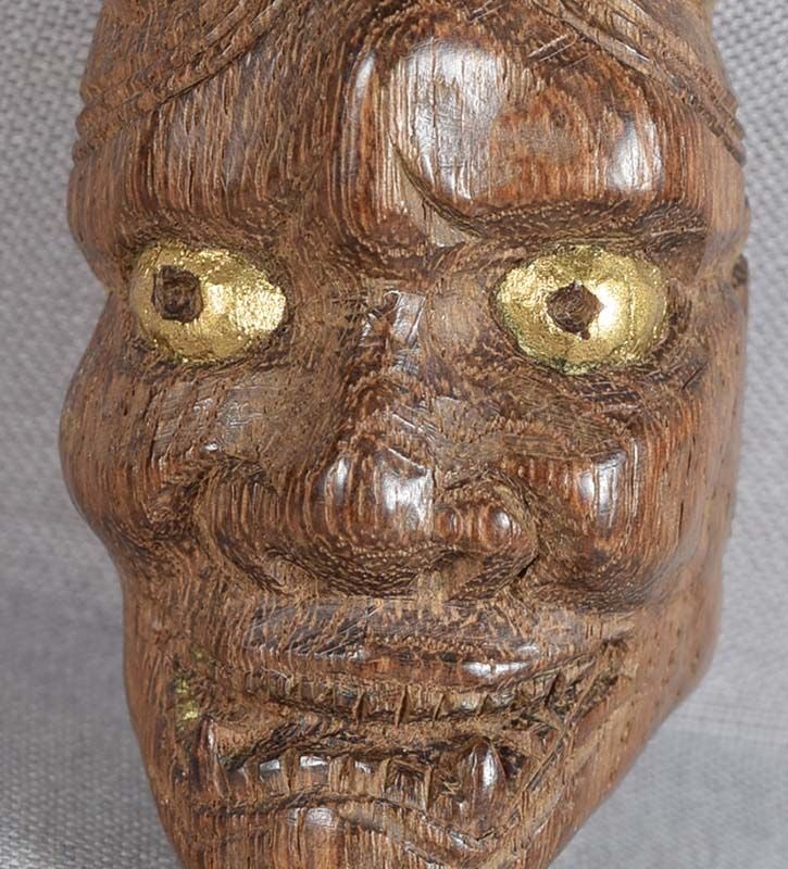 19c Japanese MASK OBIDOME / NETSUKE Demon Hannya - 4