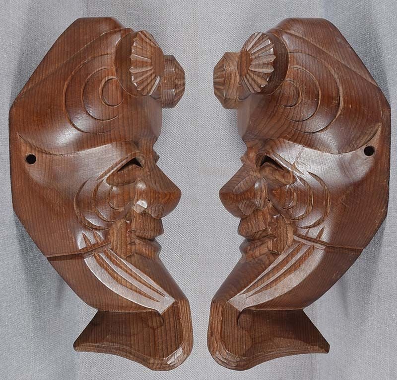 1900s Japanese mask OKINA by netsuke carver ICHISADA - 2