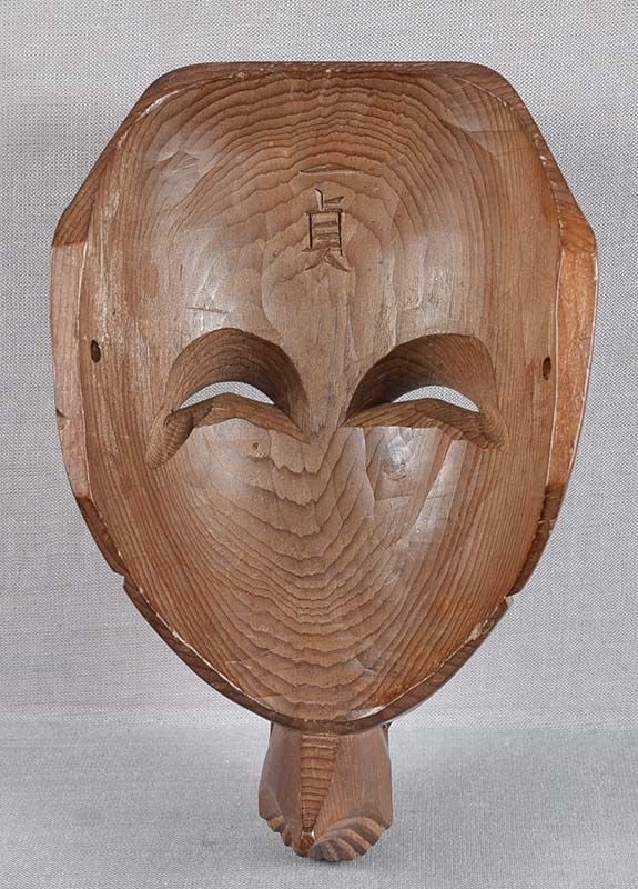 1900s Japanese mask OKINA by netsuke carver ICHISADA - 3
