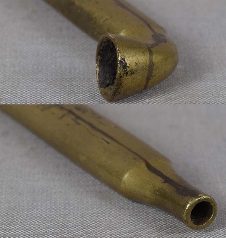 19c Japanese bronze pipe CALLIGRAPHY POEM - 4