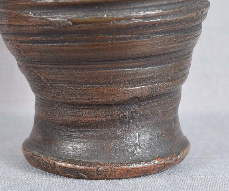 19c Japanese tea ceremony CHAIRE tea caddy Bizen - 6
