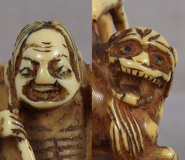 18c netsuke SENNIN IZENSHUN WITH DOG - 2