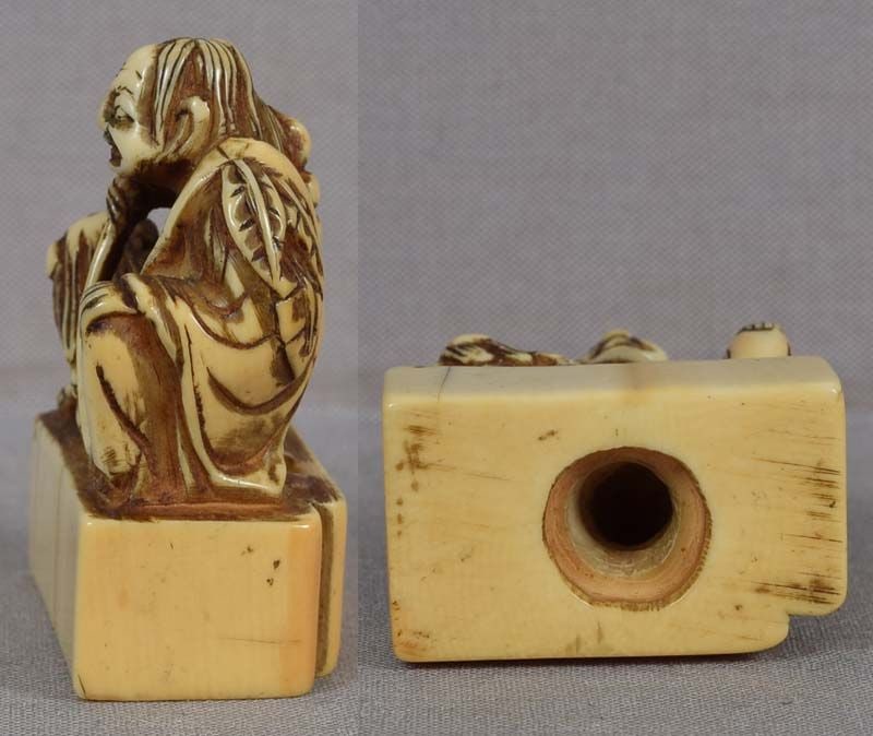 18c netsuke SENNIN IZENSHUN WITH DOG - 4