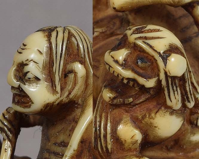 18c netsuke SENNIN IZENSHUN WITH DOG - 5