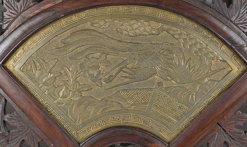 19c Chinese bronze plaque PHOENIX in flight - 2