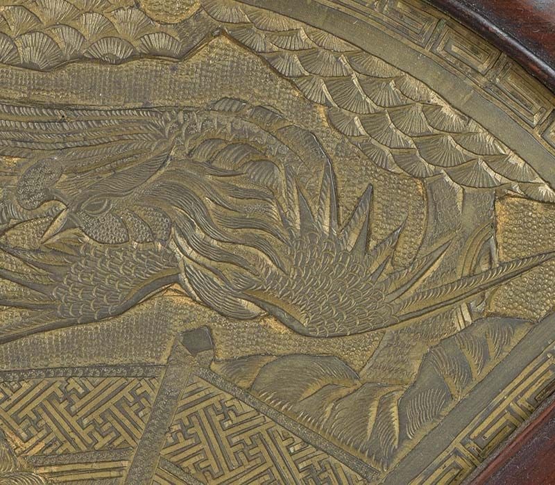 19c Chinese bronze plaque PHOENIX in flight - 3