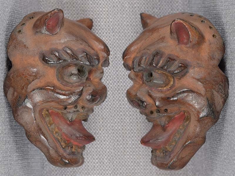19c netsuke MASK SHISHIGUCHI by RYUUN - 2