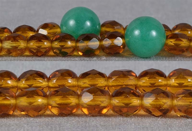 19c Chinese Peking glass & jadeite BUDDHIST ROSARY mala - 2