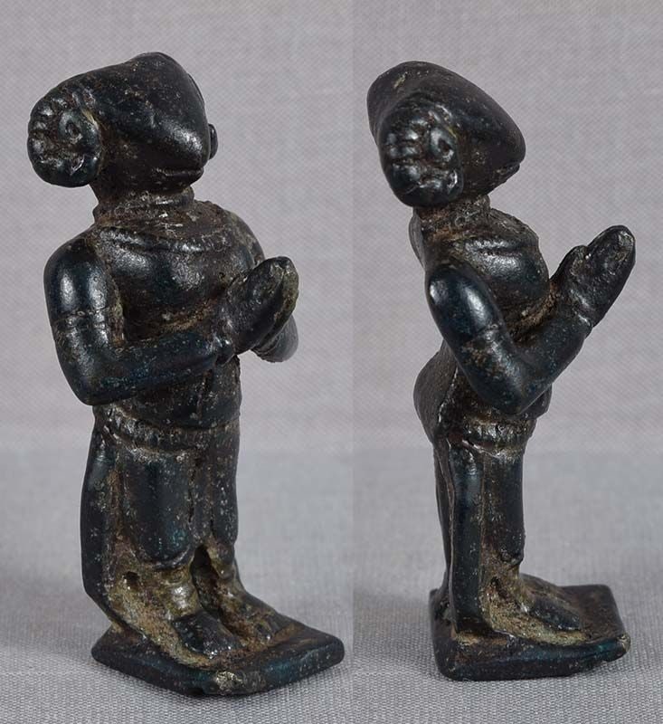 19c Indian bronze goat headed DAKSHA father of Sati - 2