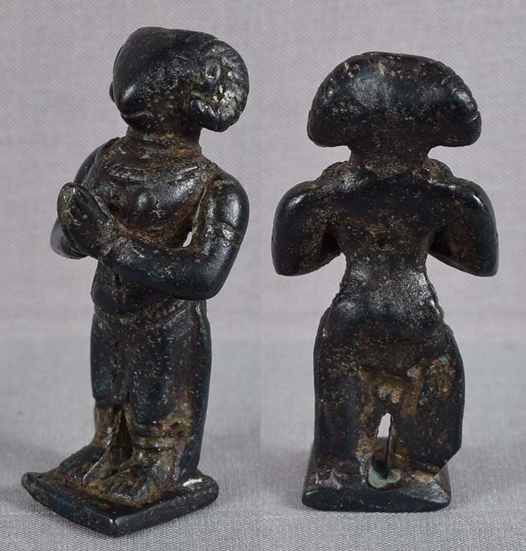 19c Indian bronze goat headed DAKSHA father of Sati - 3