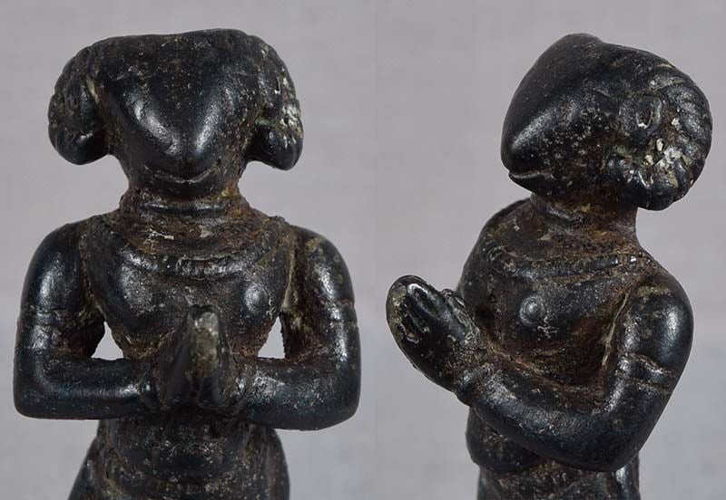 19c Indian bronze goat headed DAKSHA father of Sati - 5
