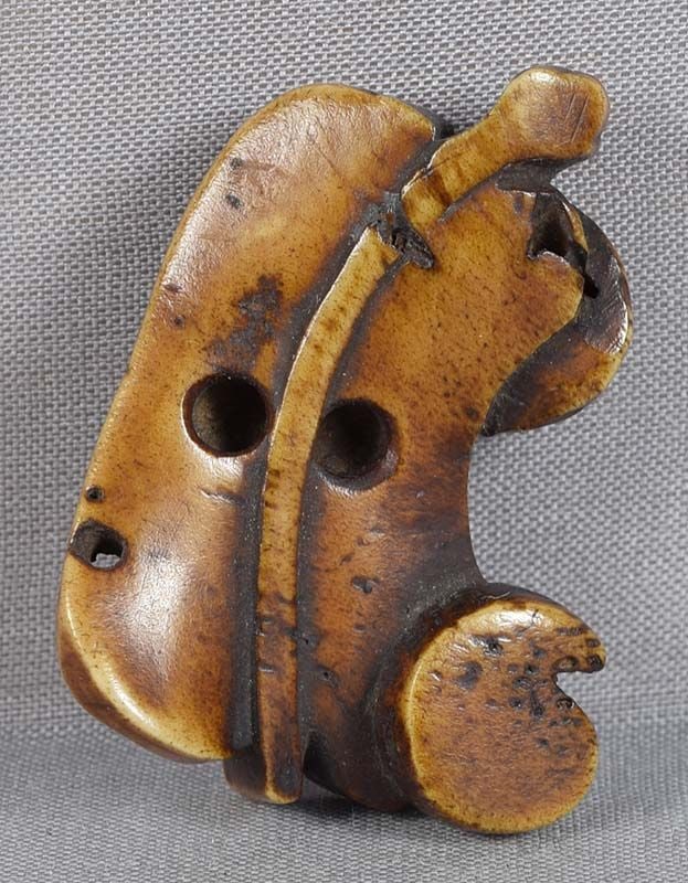 19c Asakusa netsuke AUSPICIOUS OBJECTS fan, coin, magatama - 2
