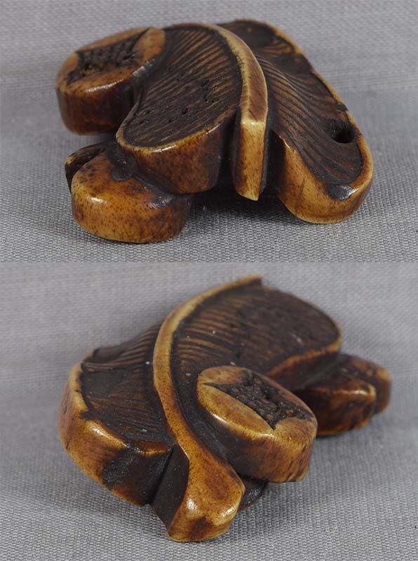 19c Asakusa netsuke AUSPICIOUS OBJECTS fan, coin, magatama - 4