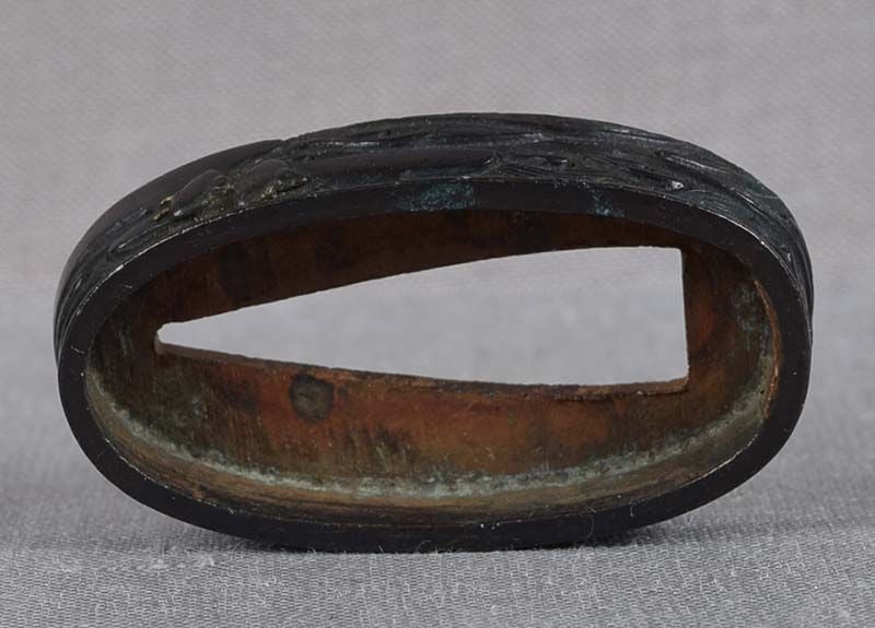 19c Japanese sword FUCHI KASHIRA PLOVERS over waves - 5