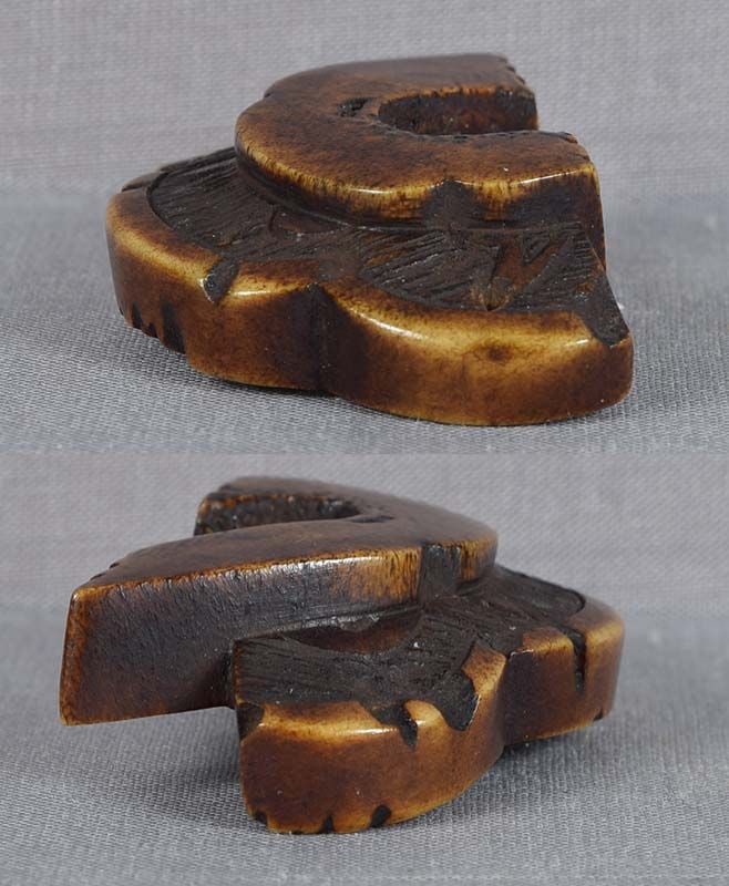 19c Asakusa netsuke OLD ROOF TILES - 3