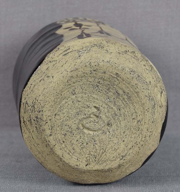 19c Japanese tea ceremony BLACK ORIBE tea caddy CHAIRE - 4