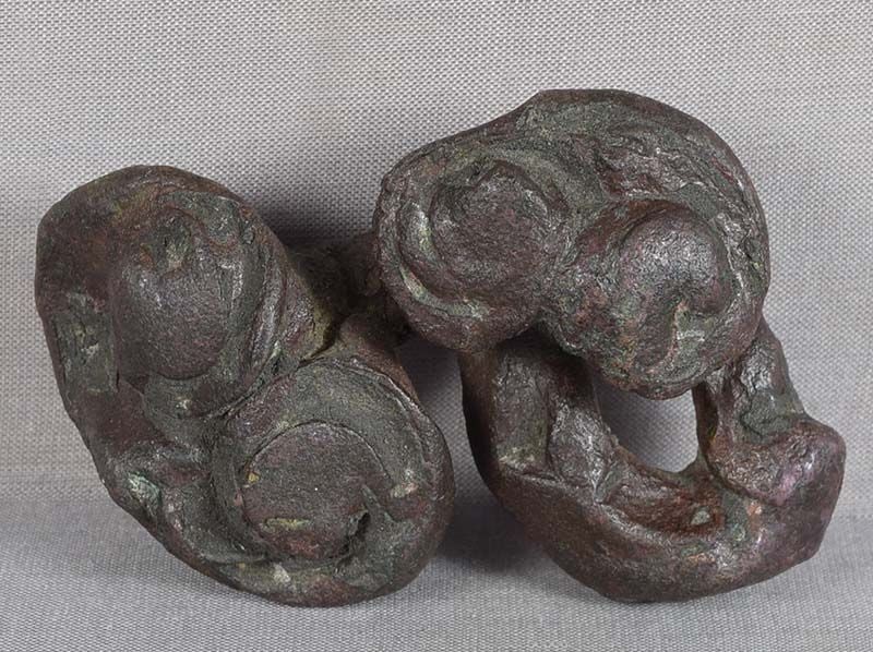 19c Chinese bronze scholar BRUSH REST / WEIGHT Immortality FUNGUS - 2