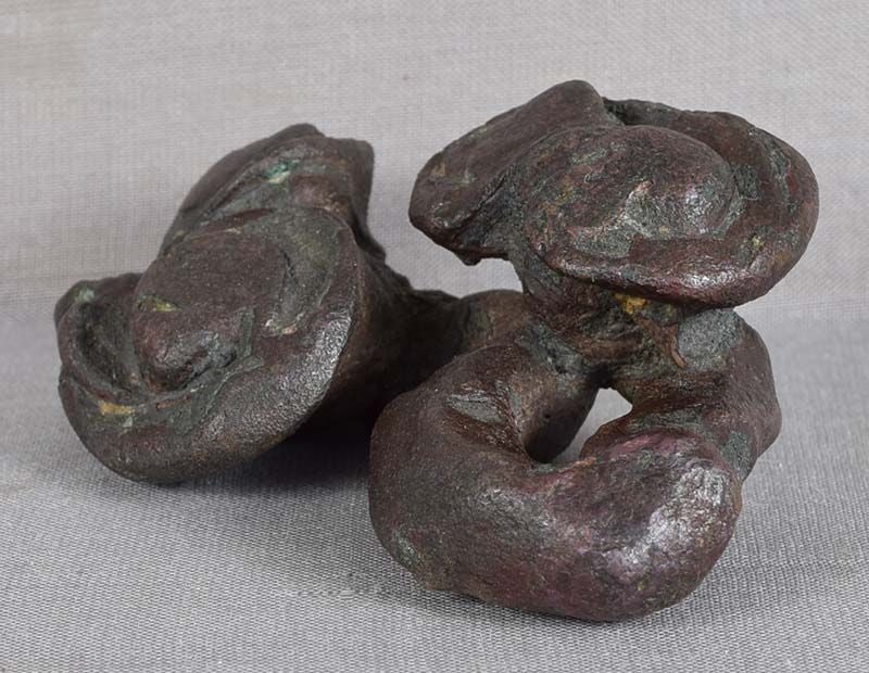 19c Chinese bronze scholar BRUSH REST / WEIGHT Immortality FUNGUS - 6
