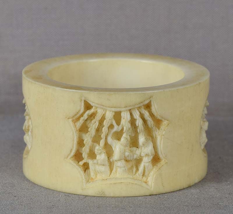 19c Chinese export NAPKIN RING Chinese scholars (1 of 6)