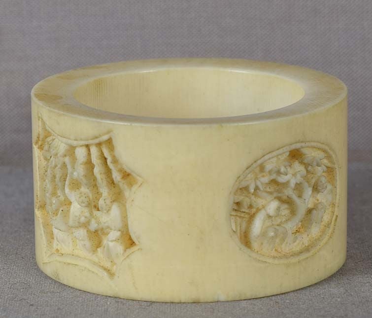 19c Chinese export NAPKIN RING Chinese scholars - 2