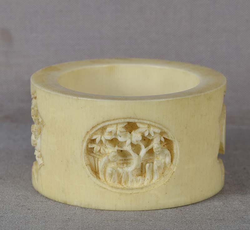 19c Chinese export NAPKIN RING Chinese scholars - 3