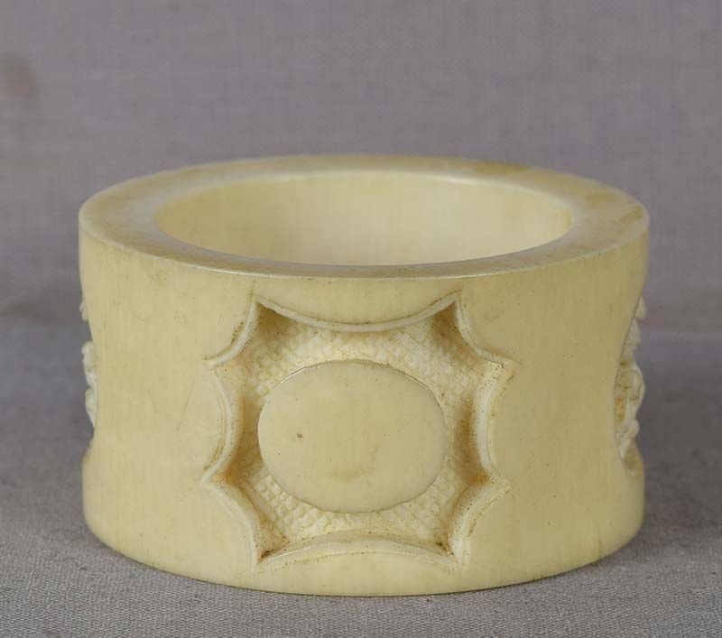 19c Chinese export NAPKIN RING Chinese scholars - 5
