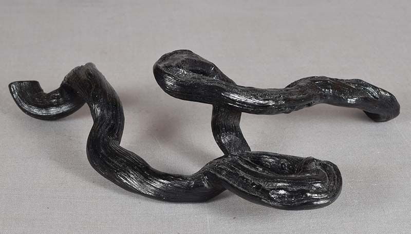 19c Chinese scholar wooden BRUSH REST swirling root inky finish (1 of 6)