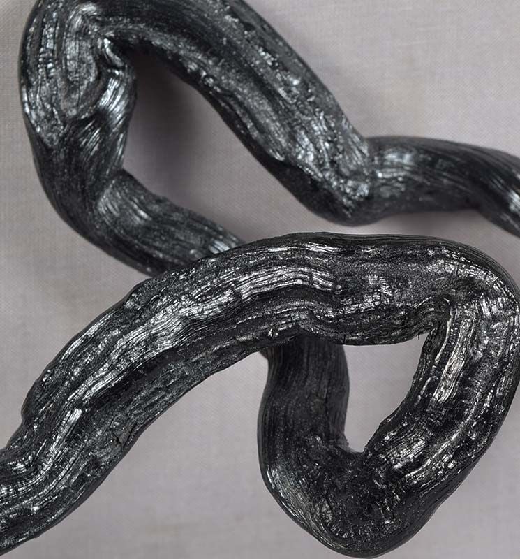 19c Chinese scholar wooden BRUSH REST swirling root inky finish - 6