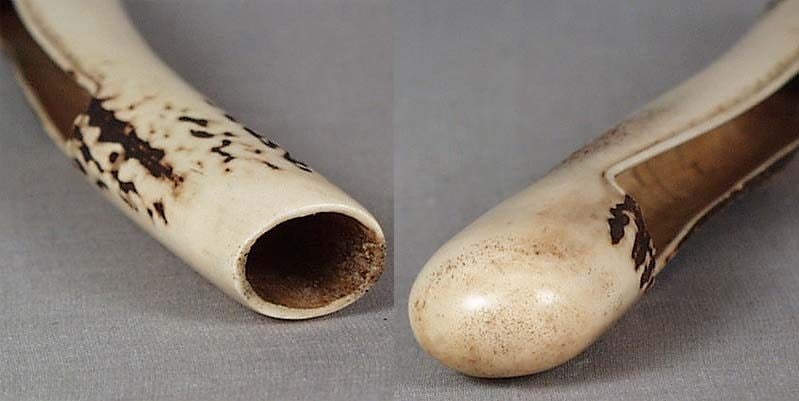 19c Japanese staghorn KISERUZUTSU pipe holder - 3
