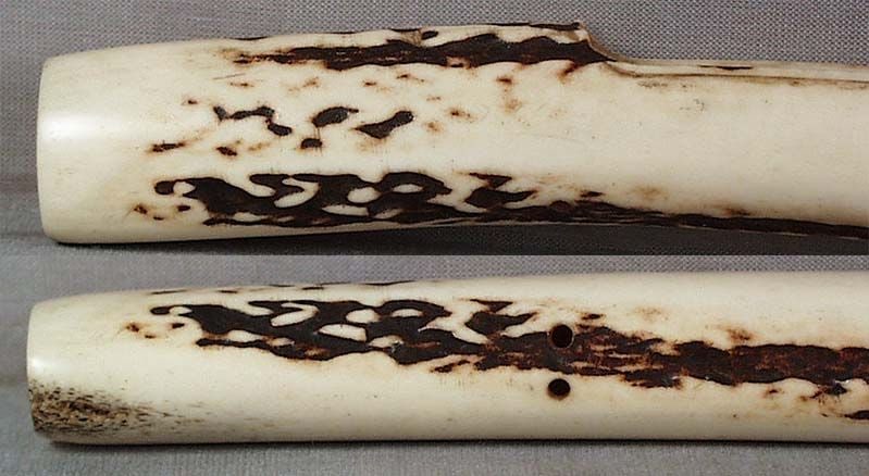 19c Japanese staghorn KISERUZUTSU pipe holder - 4