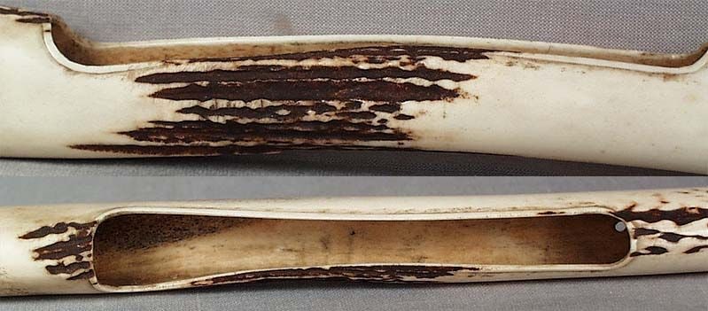 19c Japanese staghorn KISERUZUTSU pipe holder - 5