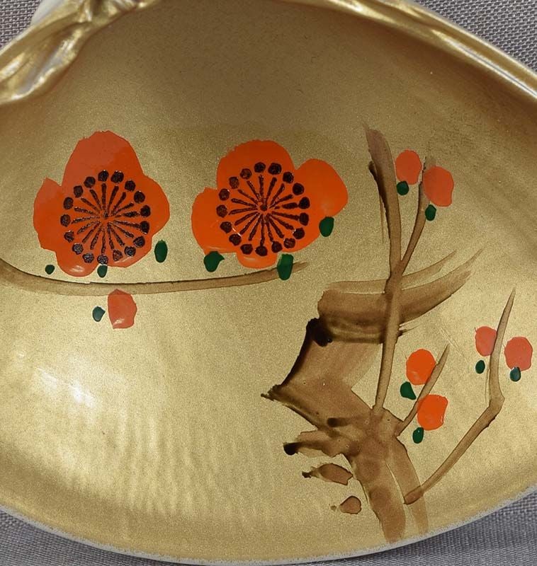 Tea ceremony SHUNGA KOGO clam shell LACQUER CHERRY by TOGAI - 5