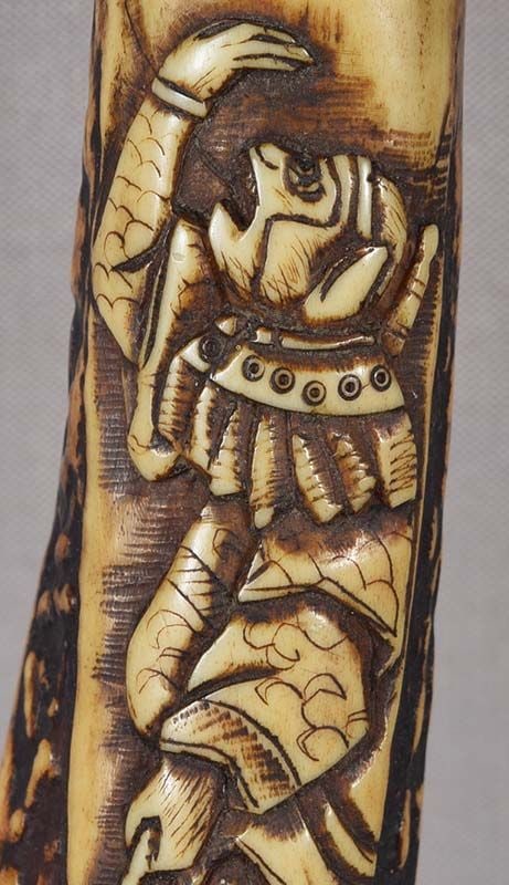 19c ASAKUSA KISERUZUTSU Japanese pipe case MONKEY KING - 4