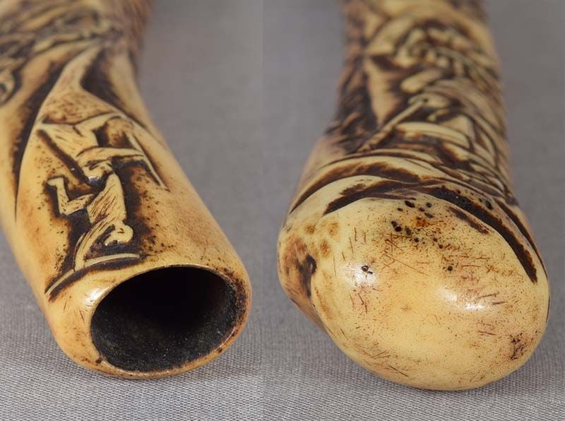 19c ASAKUSA KISERUZUTSU Japanese pipe case MONKEY KING - 6