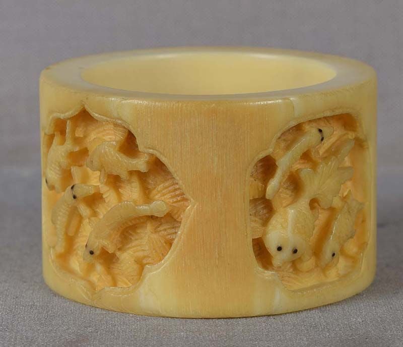 19c Chinese export NAPKIN RING various fish - 2