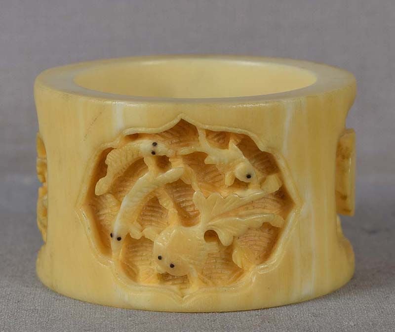 19c Chinese export NAPKIN RING various fish - 3