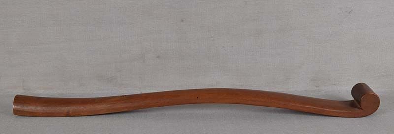 19c Japanese sakura wood NYOI Buddhist SCEPTER: 19th century Japanese wooden nyoi - a Buddhist scepter - with scrolling finial. Nyoi, or Ruyi scepter is a traditional symbol of scholarship and transmission of knowledge. Dense sakura (cherry) wood