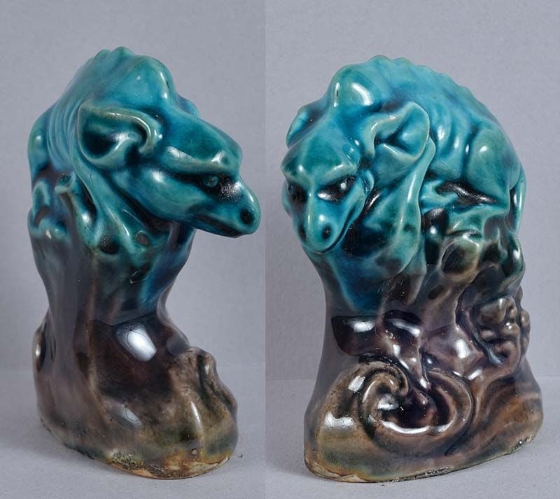19c Chinese porcelain sculpture MYTHICAL BEAST - 3