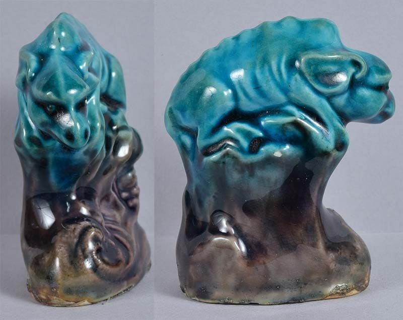 19c Chinese porcelain sculpture MYTHICAL BEAST - 4