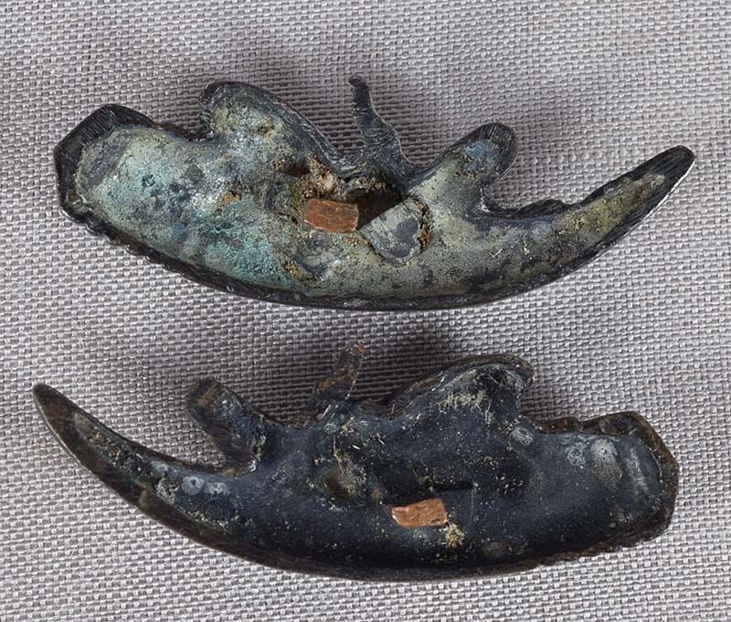 Pair 19c Japanese sword MENUKI WASPS eggs - 5