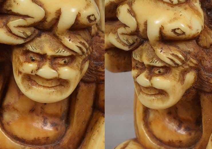 18c netsuke TWO SENNIN and TOAD - 6