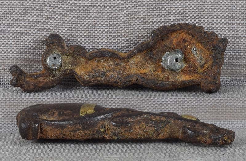 19c Japanese MAE-KANAGU pouch clasp HOBBY HORSE & toy bird - 4