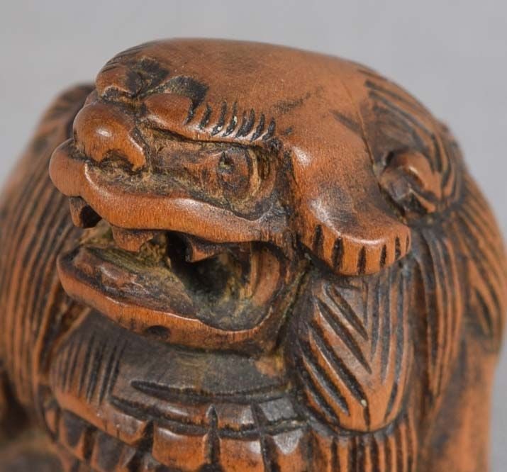 18c netsuke SHISHI with ball - 5