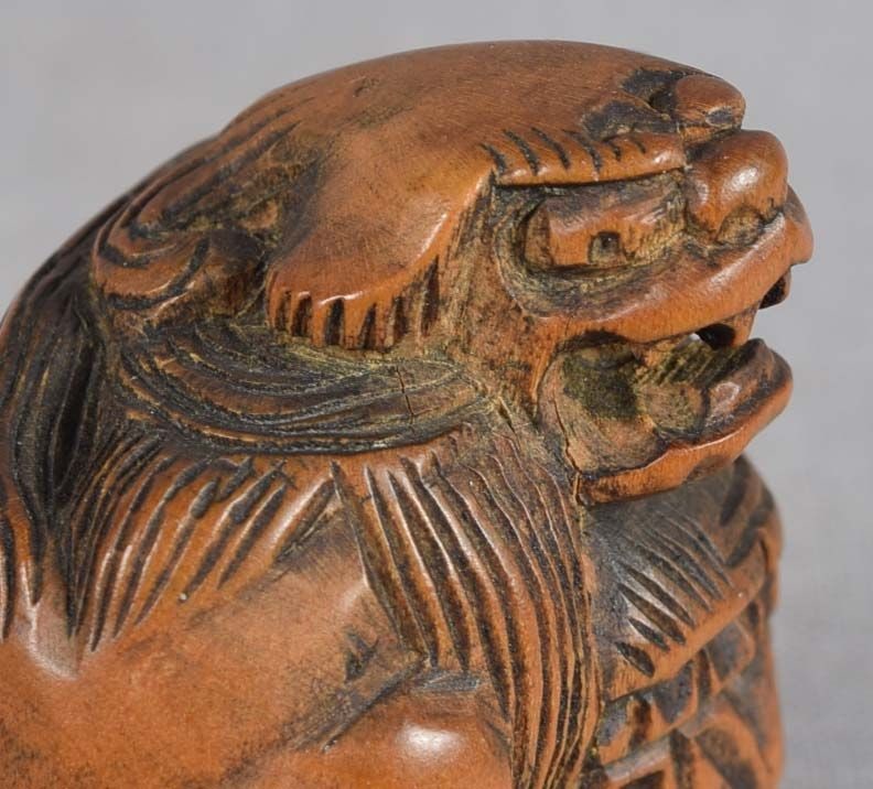 18c netsuke SHISHI with ball - 6
