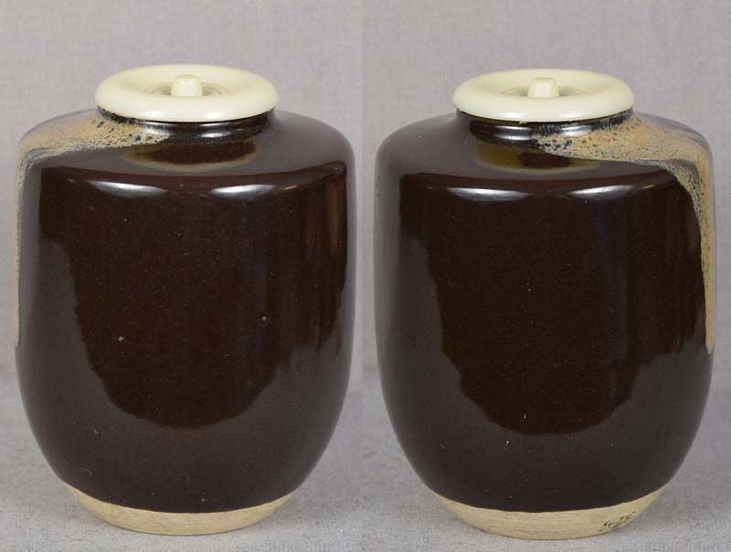 1920s Japanese Kyoto tea ceremony CHAIRE signed - 2