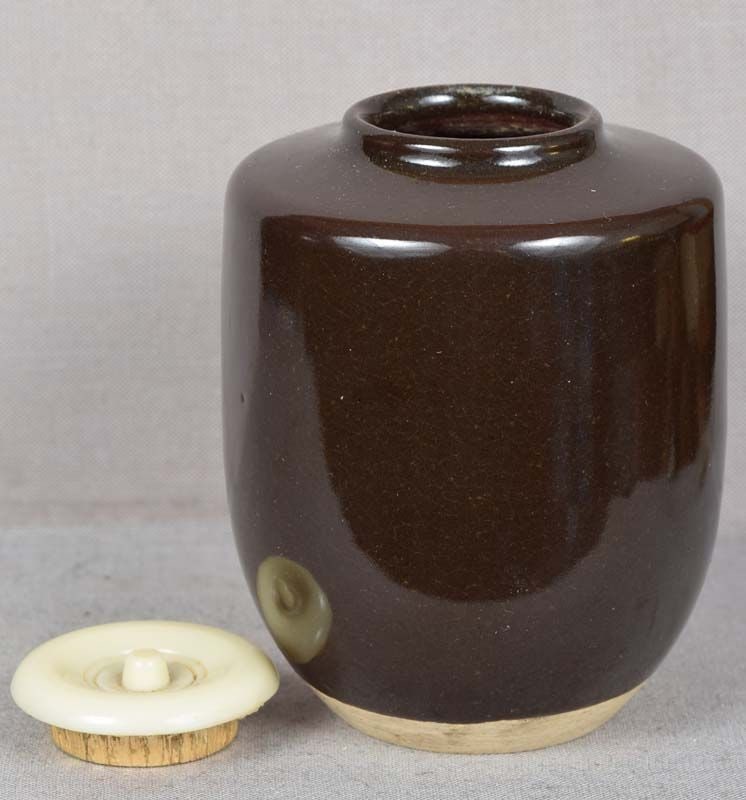 1920s Japanese Kyoto tea ceremony CHAIRE signed - 5