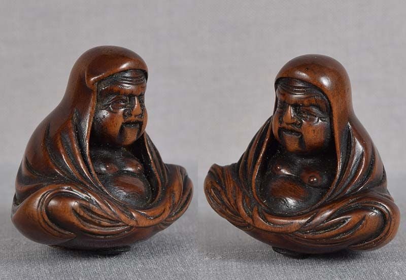 19c netsuke DARUMA by Hara SHUMIN - 2